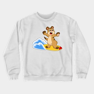 Meerkat Surfer Surfboard Crewneck Sweatshirt